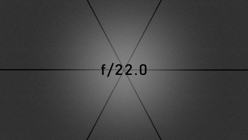 Fully Opening Diaphragm Aperture with f-stop Number Running in parallel. Illustrative animation demonstration of how it works camera Aperture.	
