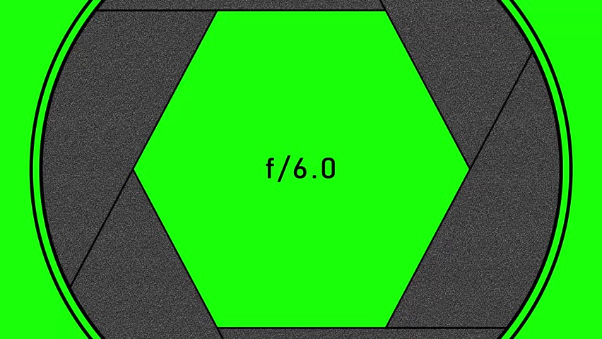 Fully Opening Diaphragm Aperture with f-stop Number Running in parallel. Illustrative animation demonstration of how it works camera Aperture.	
