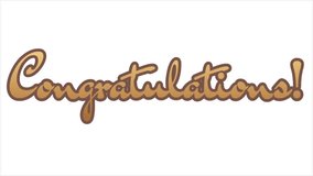 Congratulations animated brown text with beautiful lettering on a black and white background. business, design, banner, illustration, party, invitation, calligraphy, handwriting, lettering. - Powered by Shutterstock - Get 15% off with code: PIKWIZARD15
