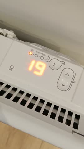 heating radiator set to 19 degrees