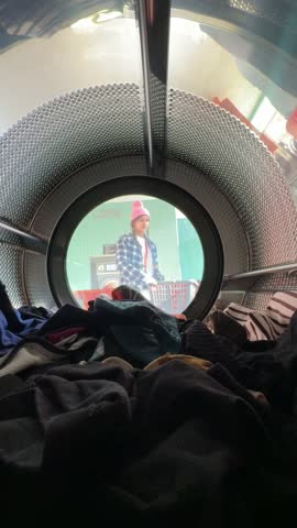 A Unique Perspective from Inside a Washing Machine A Captivating Take on Laundry Day