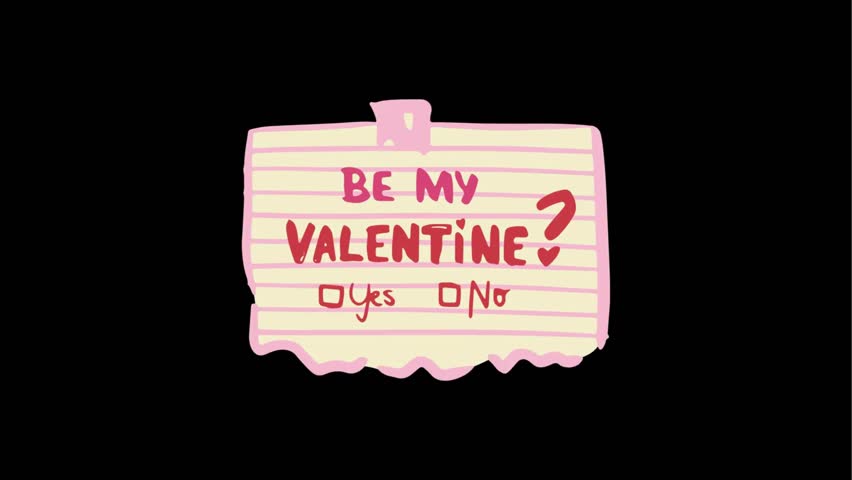 Be My Valentine? with yes or no checkbox cut paper animation on black background for celebrate valentines day.