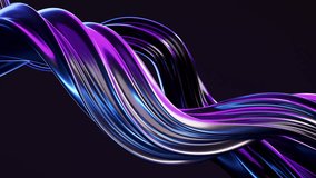 Abstract wave loop animation. 3D rendered background, flowing, fluid, twisted shapes with a metallic and iridescent texture. Smooth gradient in dark colors. Elegant live wallpaper and animated footage - Powered by Shutterstock - Get 15% off with code: PIKWIZARD15