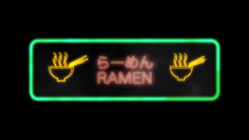 Animated Double Ramen Bowls Neon Signage