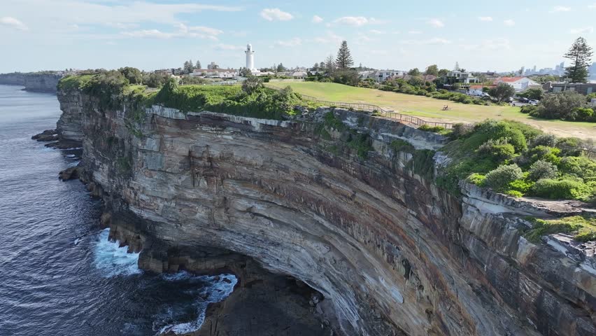 4K Scenic Aerial View of Watsons Bay, Sydney Harbor National Park