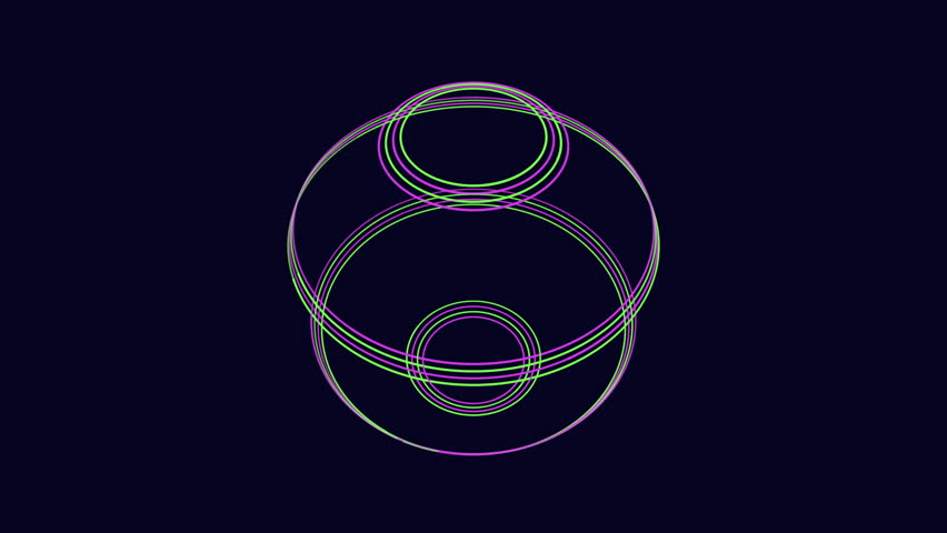 Line drawing of a transparent bowl with a round shape and lid, both made of transparent material, set against a dark background