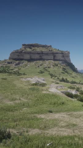 3D. USA. Nebraska. Scotts Bluff. Mitchell Pass. Vertical Format