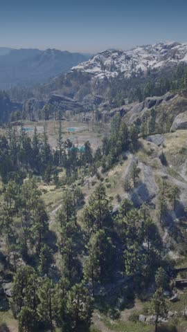 3D. USA. Wyoming. Hot Springs. Yellowstone National Park. Panorama. Vertical Format