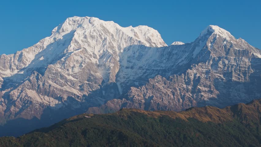Machhapuchare and Dhaulagiri snow mountains of Nepal