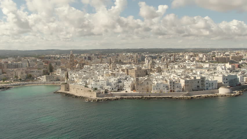 Drone shot of the beautiful city of Puglia