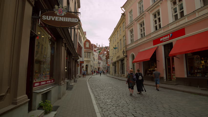 Tallinn, Estonia - 17.07.2019: A peaceful walk along the old town streets of Tallinn, Estonia.