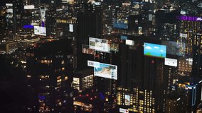 Austin's skyline at night features augmented reality social media sharing data and user interface graphics, dynamic blend of urban technology and innovation - Powered by Shutterstock - Get 15% off with code: PIKWIZARD15