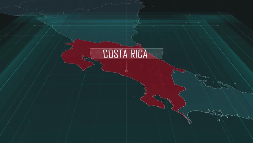 Zoom in to the map of Costa Rica, with text and textless