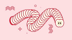 Animation of apple slices with memphis elements. Geometric abstract repeating cartoon. - Powered by Shutterstock - Get 15% off with code: PIKWIZARD15