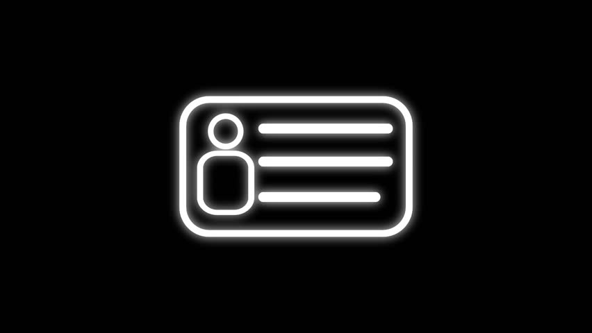 User account on computer window. Animated symbol icon 4K. ID Card icon. identity card icon animation. personal data files or id car	
