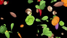 Colorful vegetables falling against a dark backdrop - Powered by Shutterstock - Get 15% off with code: PIKWIZARD15
