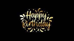 Happy birthday handwritten animated text in gold color with ink drop. Great for giving birthday greetings. Easy to use in any video. 4K Alpha Channel - Powered by Shutterstock - Get 15% off with code: PIKWIZARD15