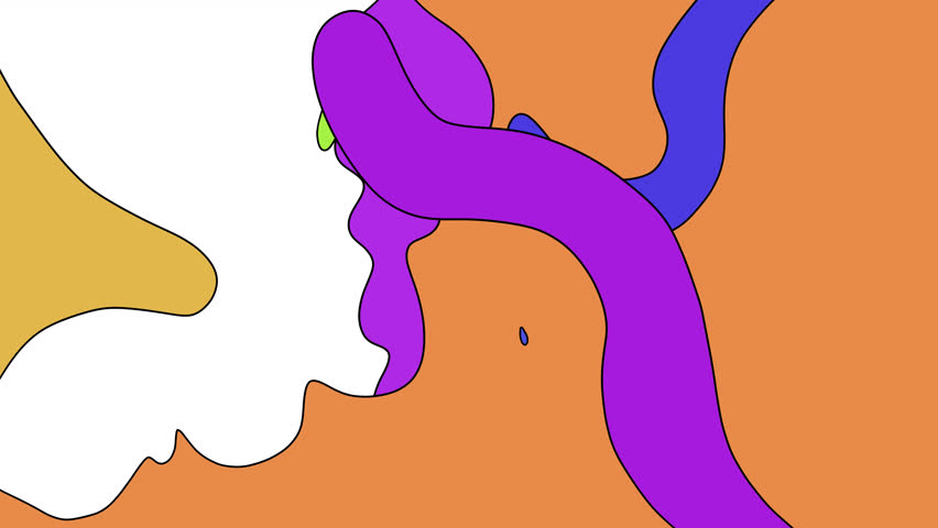 2d background animation of colourful stains transformation and transition. Video clip with alpha channel.
