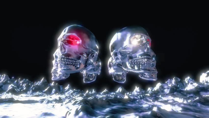 Skulls VJ Loop 4K Background 3D Rendering