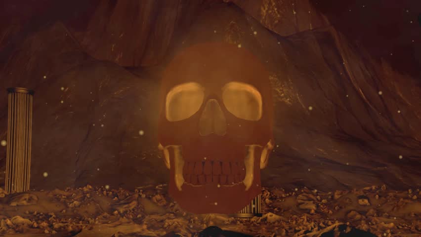 Skulls VJ Loop 4K Background 3D Rendering