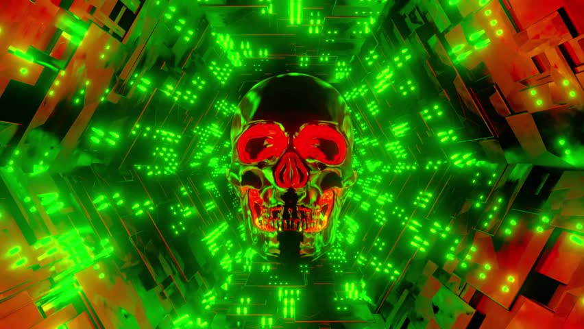 Skulls VJ Loop 4K Background 3D Rendering