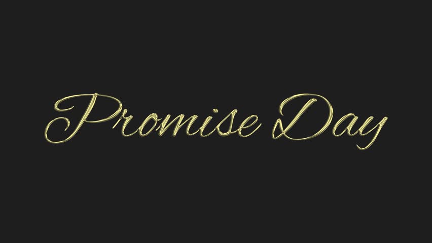 Promise Day gold particles text animation on black and grey background Gold text lettering animation for celebrating and wishing happy promise day to your loved one
