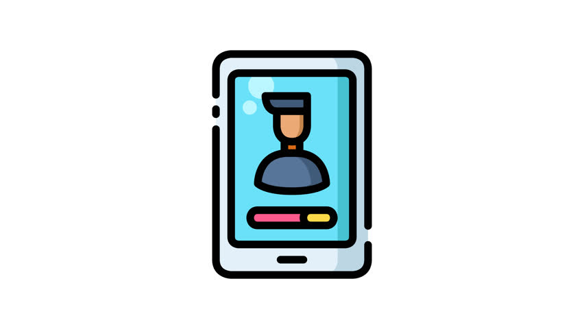 Animated phone Call with a Person on ScreenSuitable for social media posts, technology articles, blog headers, virtual communication concepts, and digital marketing campaigns