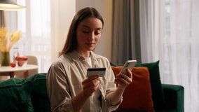 Caucasian woman female girl shopping online internet payment buying purchase banking web money transaction with credit mobile phone at home kissing bank card successful pay e-commerce order booking - Powered by Shutterstock - Get 15% off with code: PIKWIZARD15