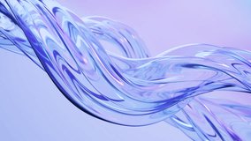 Abstract wave loop animation. 3D rendered background, flowing, fluid, twisted shapes with a glass and iridescent texture. Smooth gradient in light colors. Elegant live wallpaper and animated footage - Powered by Shutterstock - Get 15% off with code: PIKWIZARD15