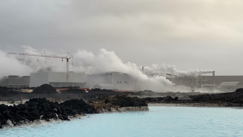 Geothermal Power Plant Located At Reykjanes Peninsula In Iceland 