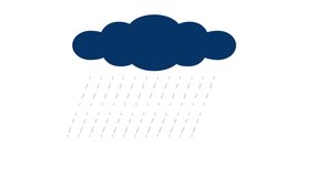 Minimalistic rain cloud with rainfall 2D object animation. Cloudy weather symbol cartoon 4K video, alpha channel. Meteorology. Rainy forecast. Precipitation animated flat item on white background - Powered by Shutterstock - Get 15% off with code: PIKWIZARD15