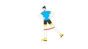 Caucasian man exercising with resistance band around knees 2D character animation. Lower body workout cartoon 4K video, alpha channel. Personal trainer male animated person on white background - Powered by Shutterstock - Get 15% off with code: PIKWIZARD15