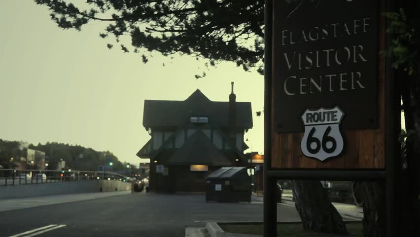 Flagstaff Visitor Center/Amtrak Station (formerly the Atchison, Topeka and Santa Fe Railway depot) on Historic Route 66.