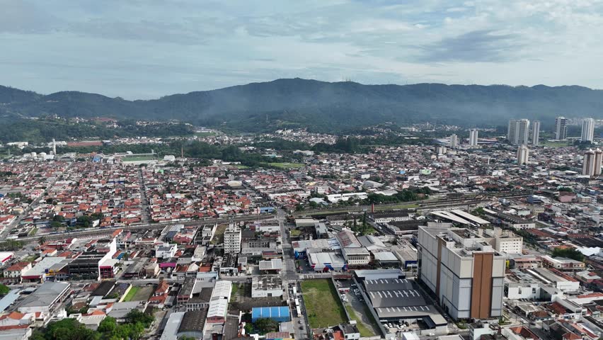 aerial view from mogi das cruzes sp brazil