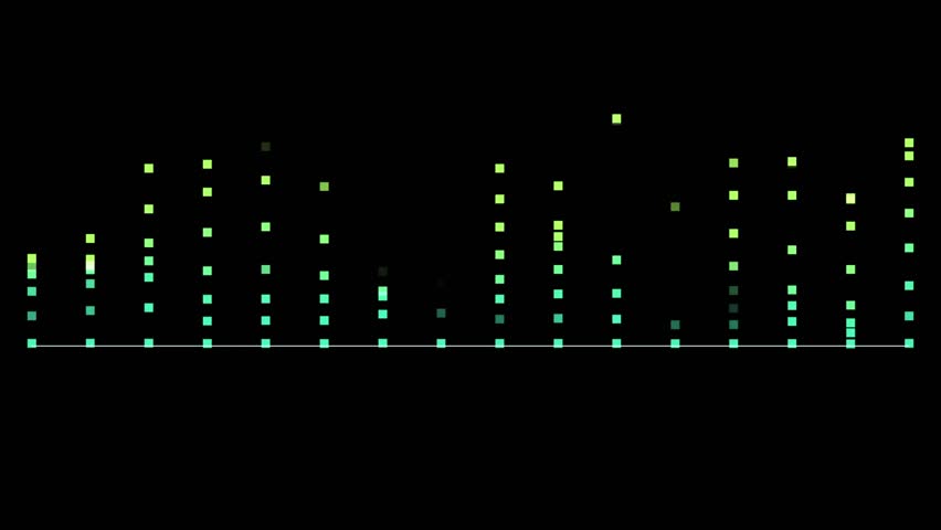 abstract square musical wave on black background.4k