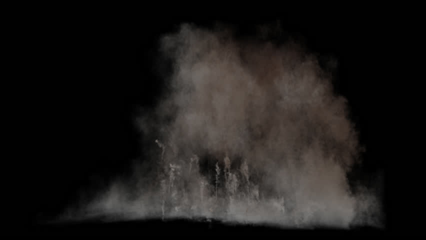  Large dust explosion with trails top view 
3d rendering of fire explosion simulation with alpha channel (transparent background)
