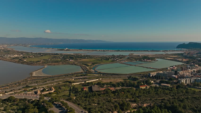 Aerial view from Cagliari, Italy Sardegna
