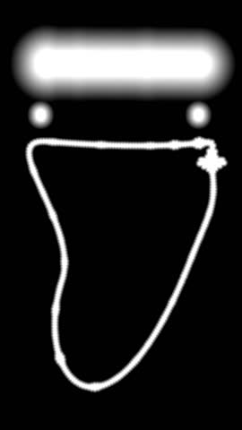 Abstract laughing face on dark background.