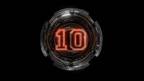 Digital decoding or countdown 10 to 0. Sci-Fi light Effects electronic protection system. High quality 4k footage - Powered by Shutterstock - Get 15% off with code: PIKWIZARD15