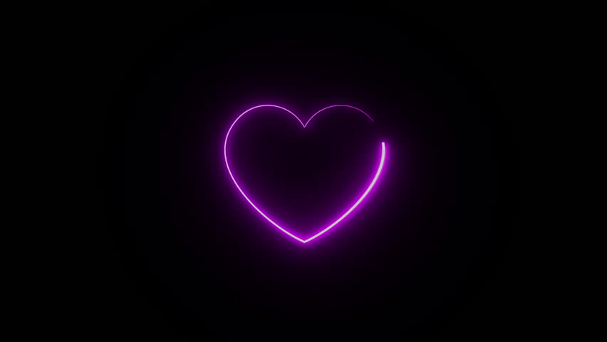 4K animation of a pink neon light moving around a glowing heart symbol with a flickering red neon color. A romantic and vibrant Valentine's Day icon with smooth glowing effects - Powered by Shutterstock - Get 15% off with code: PIKWIZARD15