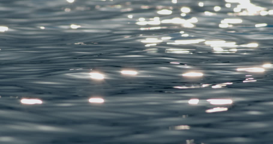 Aerial water wave texture reflection sunlight slow motion smoothing waves and blue water reflection at night High quality video ProRes422