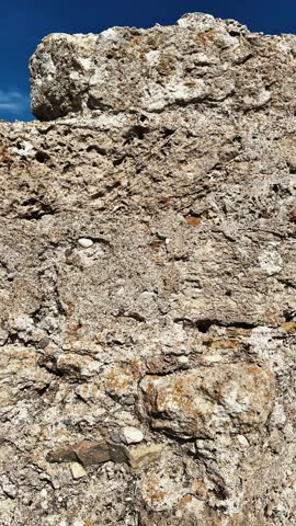 Vertical video clip showing scenic view from the Korinthos fortress in Peloponnese peninsula in Greece