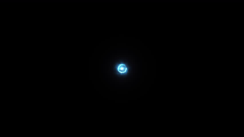 Shockwave emitted by blue fire particles. 4K Explosion shockwave effect and diverging waves on transparent background. Glowing shockwave particles. Alpha channel. Overlay template.