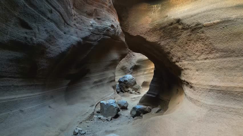 Exploring the Colorful Layers of Las Vacas Ravine in Gran Canaria, Canary Islands, Spain.