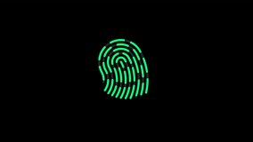 Fingerprint futuristic biometric animation on black background, Fingerprint processing animated with alpha channel, security biometric scan of fingerprint. - Powered by Shutterstock - Get 15% off with code: PIKWIZARD15