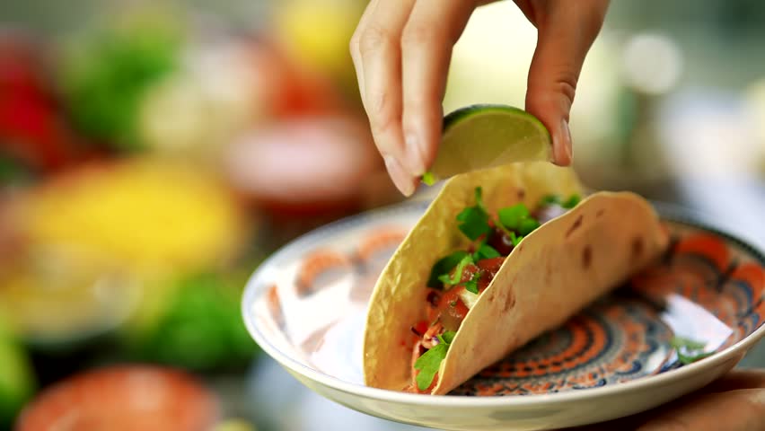 Tacos Filled Meat. Tasty Mexican Homemade  Soft Shell Beef Tacos. Mexican Food Burrito. Tortilla Fast Food. Mexican Pork Carnitas Tacos Fajitas. American Taco Salsa Corn Tortilla Carne Asada Fast Food