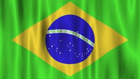 The national flag of Brazil is a blue disc depicting a starry sky spanned by a curved band inscribed with the national motto Ordem e Progresso, within a yellow rhombus, on a green field. - Powered by Shutterstock - Get 15% off with code: PIKWIZARD15