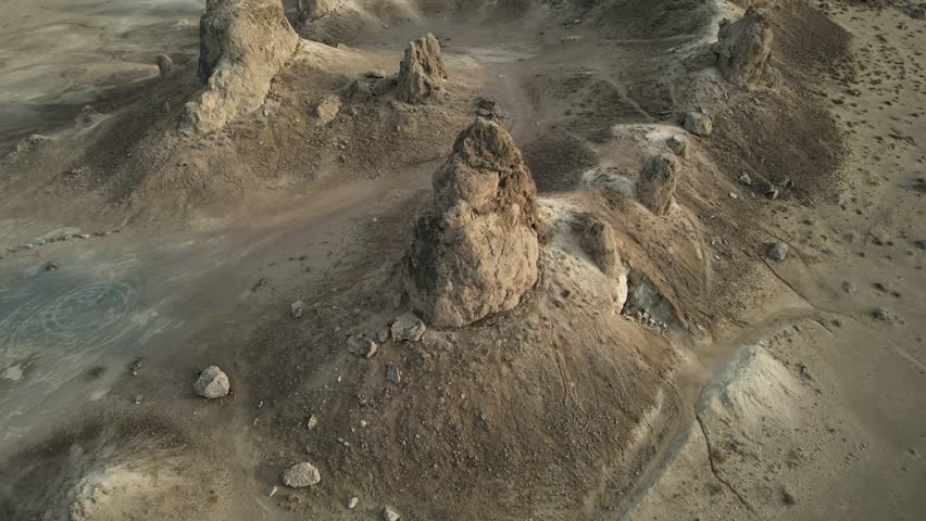 Aerial view of the Trona Pinnacles in California
