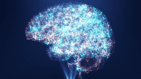 Artificial intelligence brain animation. Digital brain big data deep learning computer machine. Animation big data concept. Big data flow analysis. Artificial intelligence digital brain. 3d render Vid - Powered by Shutterstock - Get 15% off with code: PIKWIZARD15