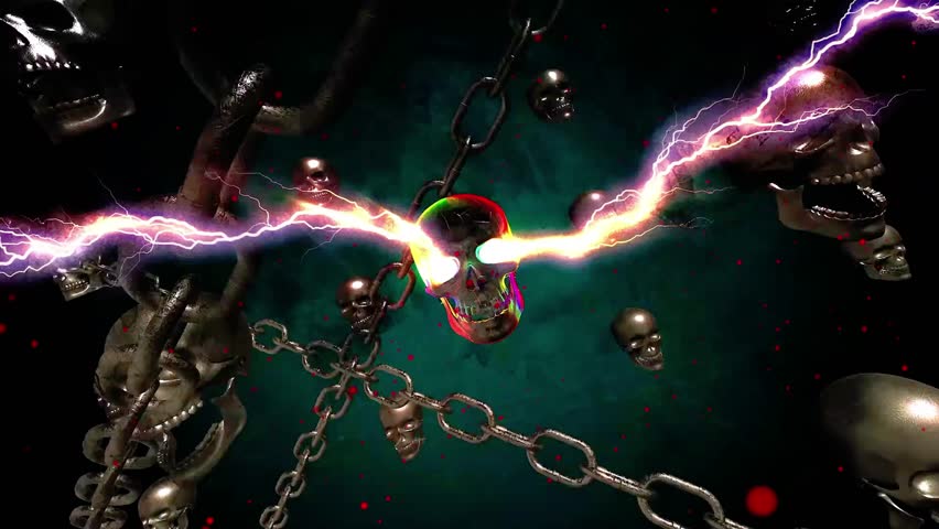 Skulls VJ Loop 4K Background 3D Rendering
